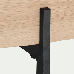 Table basse avec plateau rotatif en bois - bois clair D85xH37,5cm