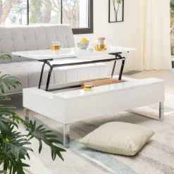 Table basse avec tablette relevable - blanc