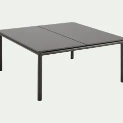 Table basse de jardin carrée en aluminium - gris