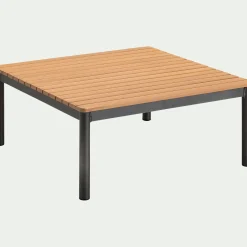 Table basse de jardin carrée en eucalyptus - bois clair