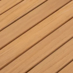 Table basse de jardin carrée en teck et aluminium - beige