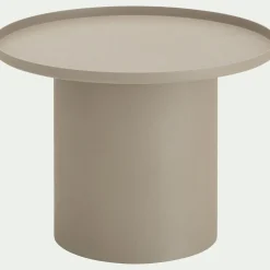 Table basse de jardin ronde en aluminium - beige