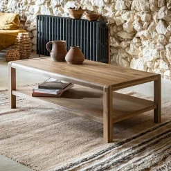 Table basse en acacia - bois clair