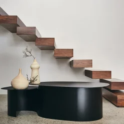 Table basse en acier L125xH37cm - noir