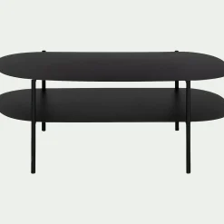 Table basse en métal forme organique asymétrique - noir L112xH40cm