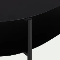 Table basse en métal forme organique asymétrique - noir L112xH40cm