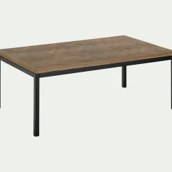 Table basse rectangle en bois recyclé - bois foncé