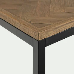 Table basse rectangle en bois recyclé - bois foncé