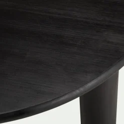 Table basse ronde en bambou massif D80cm - noir