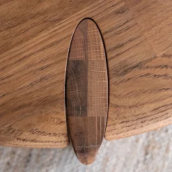 Table basse ronde en chêne massif D81cm - bois foncé