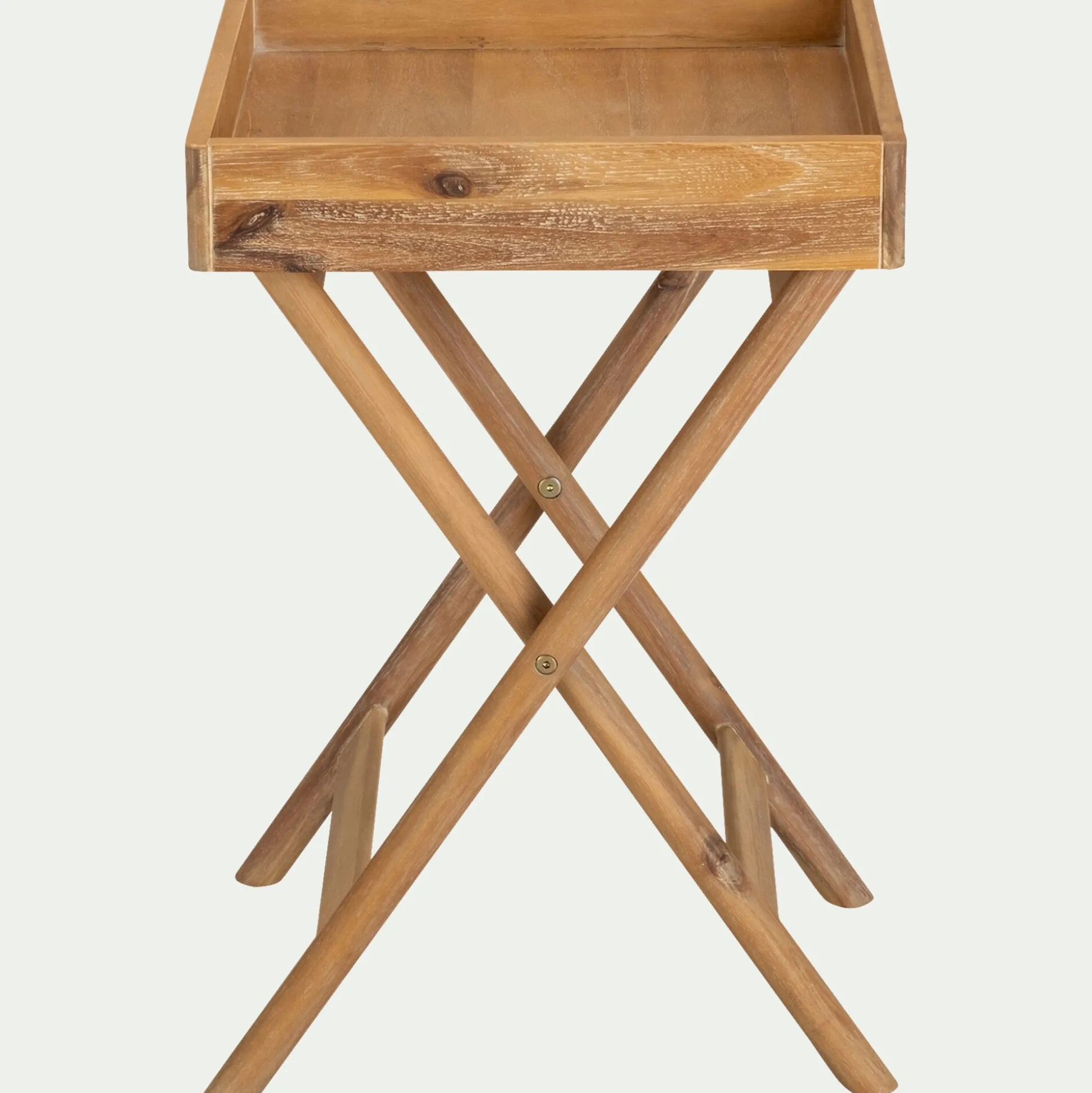 Table de chevet en bois d'acacia massif - bois clair