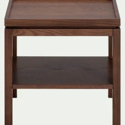 Table de chevet en chêne L45xl35xH45cm - bois foncé