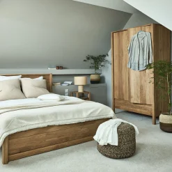 Table de chevet en chêne massif 1 niche et 1 tiroir - bois clair