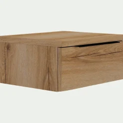 Table de chevet suspendue en bois 1 tiroir L40xl36xH19cm - bois clair
