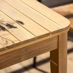 Table de jardin carrée en acacia - bois clair (4 places)