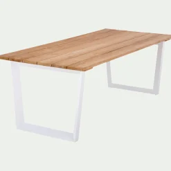Table de jardin en teck et aluminium - bois clair (8 places)