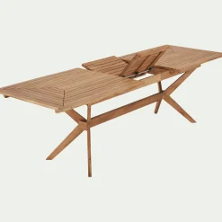 Table de jardin extensible en acacia huilé - bois clair (10 à 12 places)