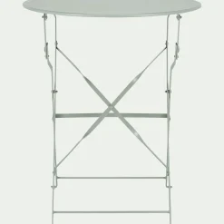Table de jardin pliante en acier - vert olivier (2 places)