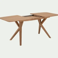 Table de repas extensible plaquée chêne - bois clair (6 à 8 places)
