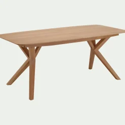 Table de repas extensible plaquée chêne - bois clair (8 à 10 places)