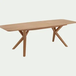Table de repas extensible plaquée chêne - bois clair (8 à 10 places)