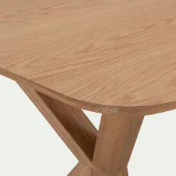 Table de repas extensible plaquée chêne - bois clair (8 à 10 places)