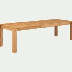 Table de repas extensible en chêne - bois clair (8 à 12 places)