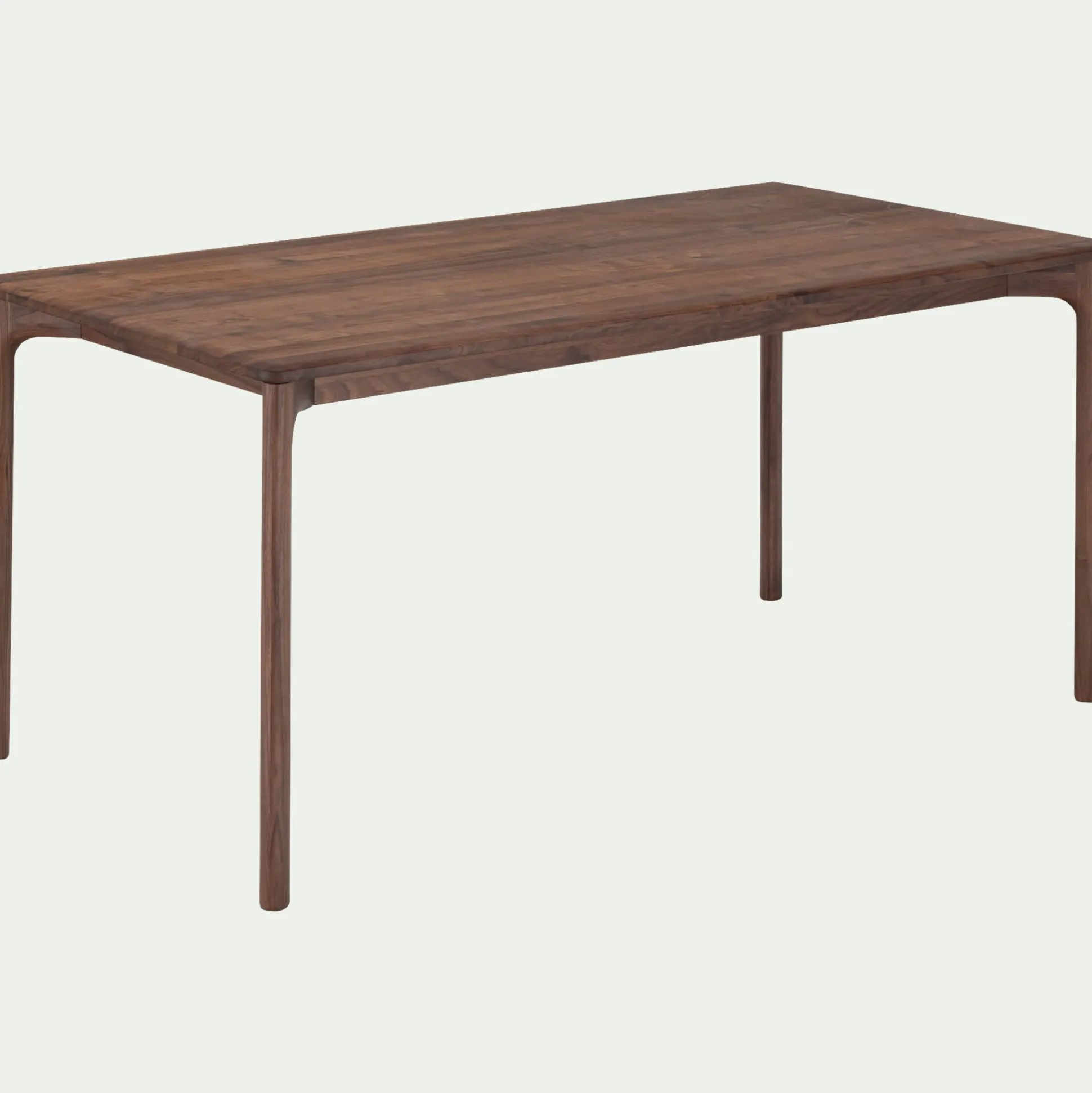 Table de repas fixe en noyer massif - bois foncé (6 places)