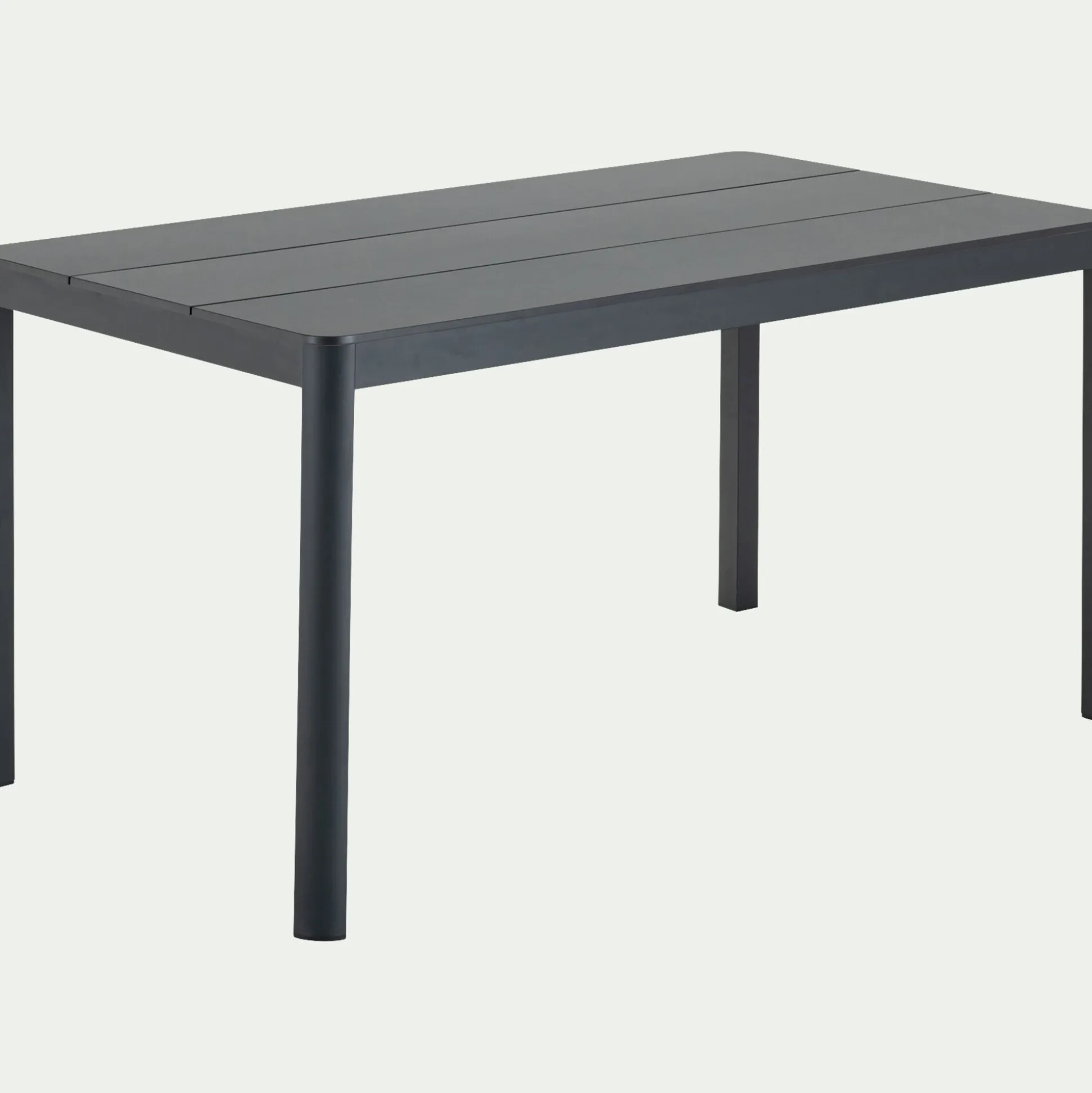 Table de repas jardin en aluminium et duraboard - noir (6 places)