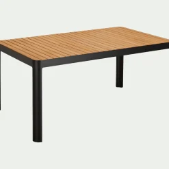 Table de repas jardin en aluminium et teck - bois clair (6 places)