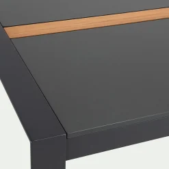 Table de repas jardin en duraboard et aluminium - noir (8 places)