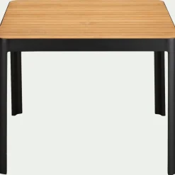 Table de repas jardin en aluminium et teck - bois clair (4 places )