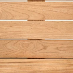 Table de repas jardin en teck et aluminium - bois clair (10 places)