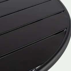 Table de repas jardin ronde en acier - noir (2 places)