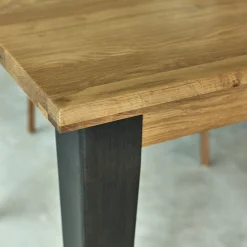 Table de repas rectangulaire en chêne et acier - bois clair (10 places)
