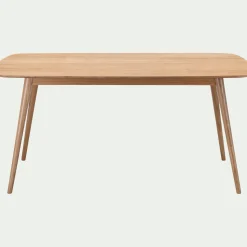 Table de repas rectangulaire en bois de chêne - bois clair (6 places)