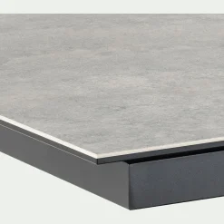 Table de repas rectangulaire extensible en céramique - gris (6 à 8 places)