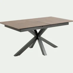 Table de repas rectangulaire extensible en céramique - bronze (6 à 8 places)