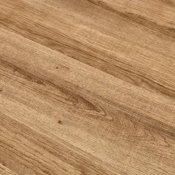 Table de repas ronde effet chêne - bois foncé (4 places)