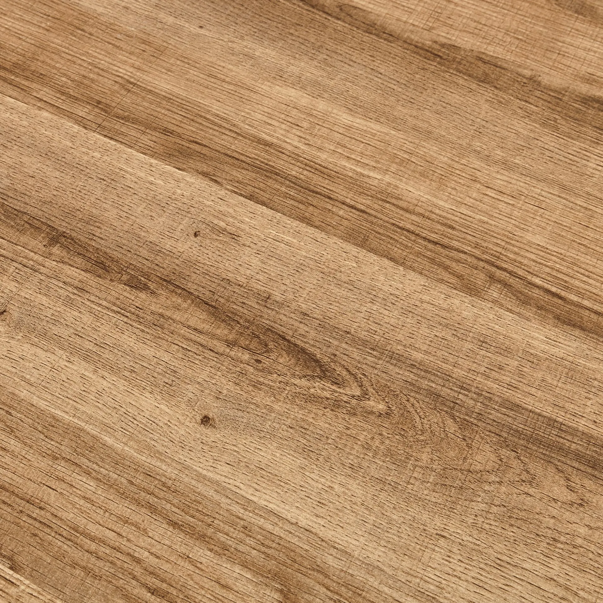 Table de repas ronde effet chêne - bois foncé (4 places)