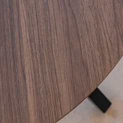 Table de repas ronde en bois - bois foncé (6 places)