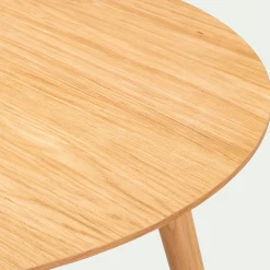 Table de repas ronde en bois de chêne - bois clair (4 places)