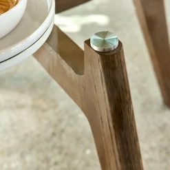 Table de repas ronde en verre trempé et chêne - bois clair (6 places)