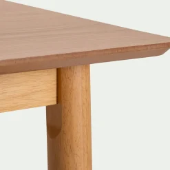 Table haute rectangulaire en chêne et hévéa - bois clair (6 places)