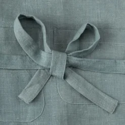 Tablier effet froissé en lin et coton - bleu calaluna