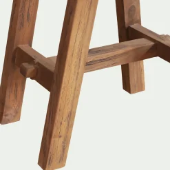 Tabouret bas en teck recyclé H45cm - bois foncé