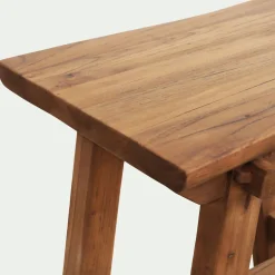 Tabouret bas en teck recyclé H45cm - bois foncé