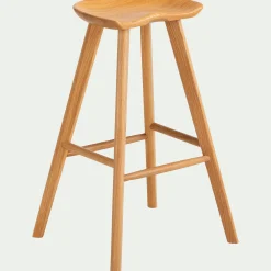 Tabouret de bar en chêne massif H75cm - naturel
