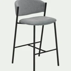 Tabouret haut de repas en tissu H66cm - gris