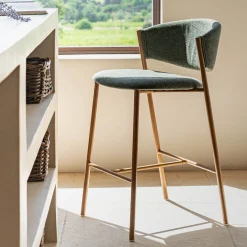 Tabouret haut de repas en tissu H66cm - vert